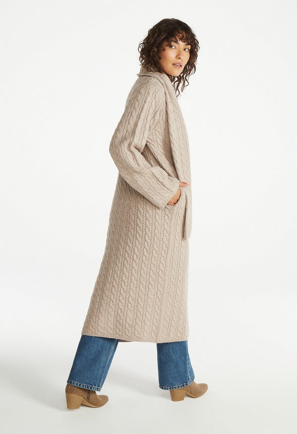 Cozy Scarf Cardigan Rose Smoke