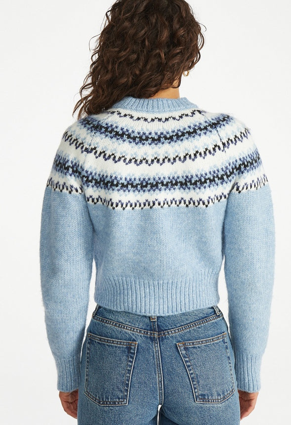 Fair Isle Cardigan Illusion Blue