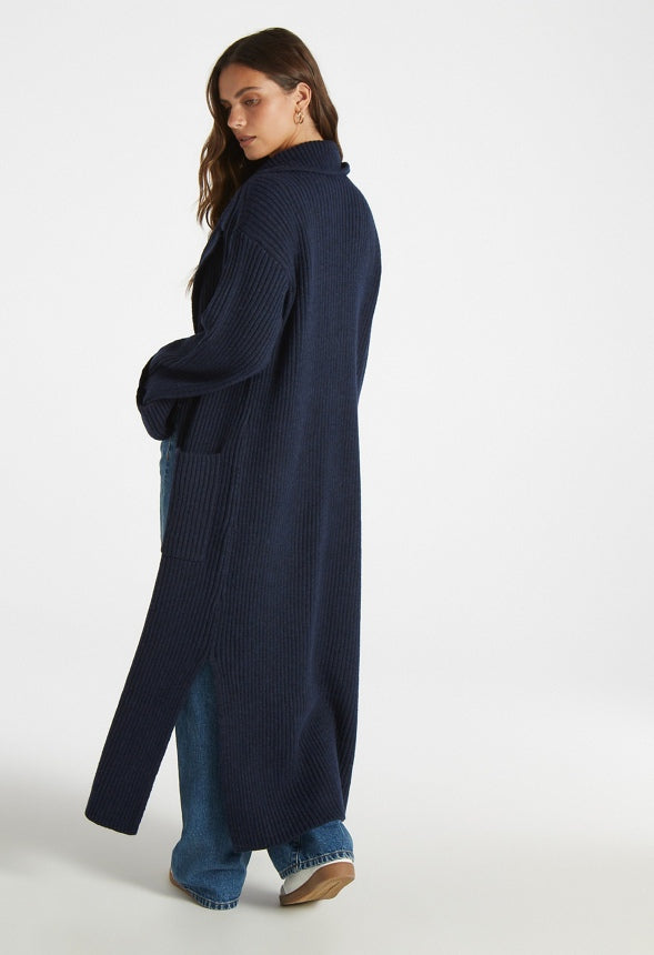 Open Knit Duster Ombre Blue