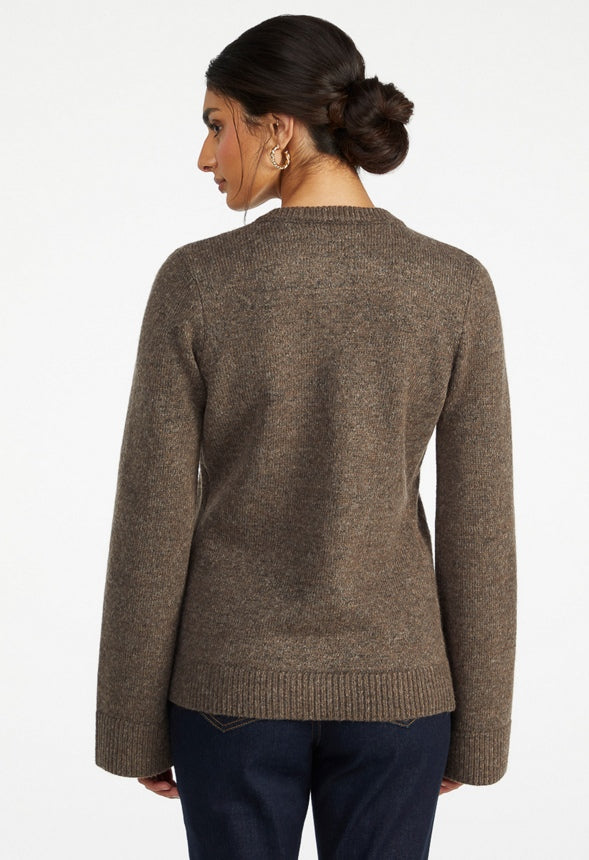 Hourglass Cardigan Dark Melange Brown
