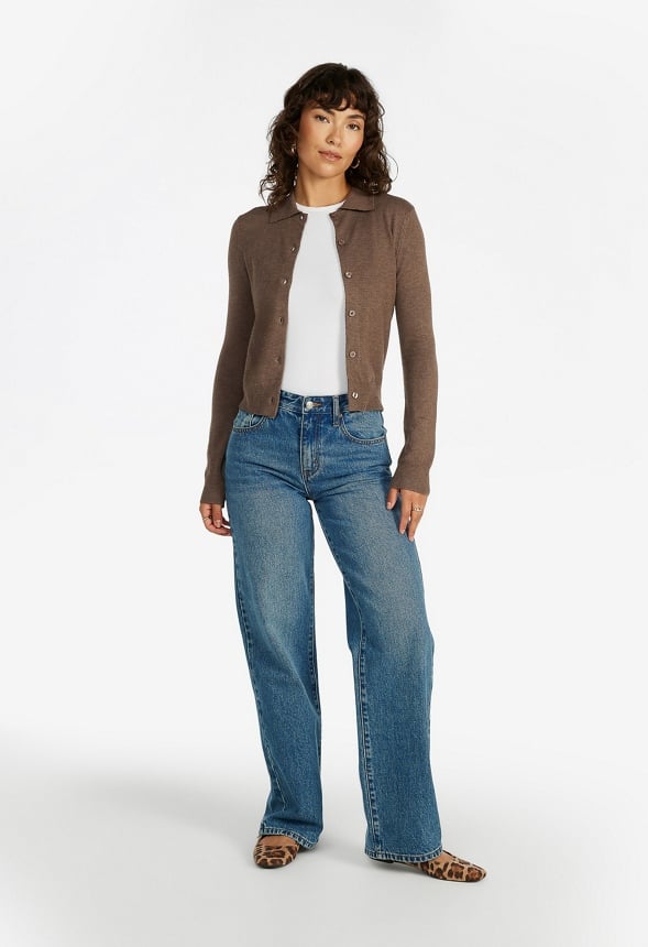 Tissue Polo Cardigan Cappuccino