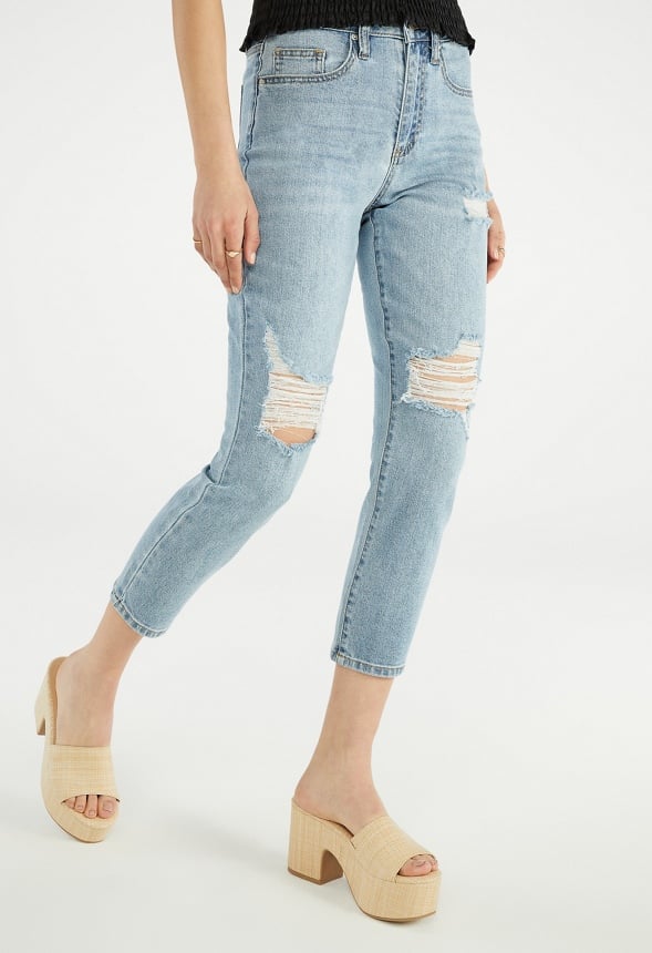 Charlie High Rise Slim Cropped Jeans Cove