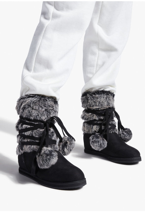 MINJI FUZZIE BOOT Black Caviar