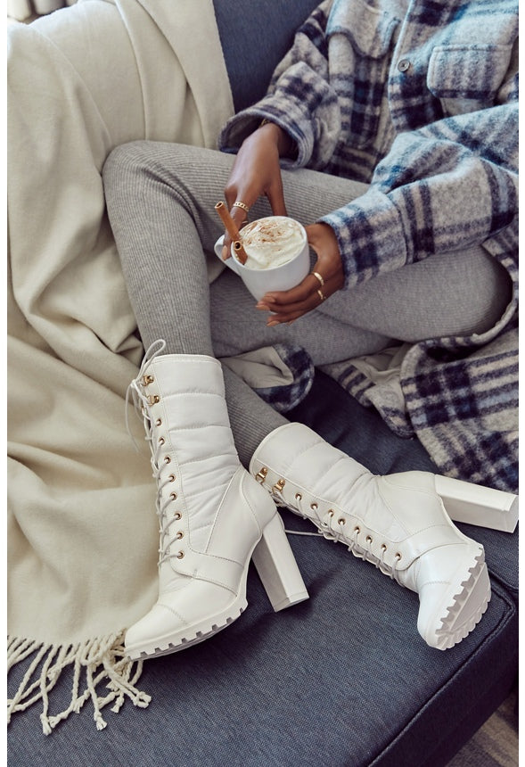 VIANELA BLOCK HEEL BOOT White