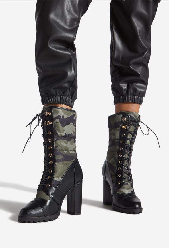 VIANELA BLOCK HEEL BOOT Camo