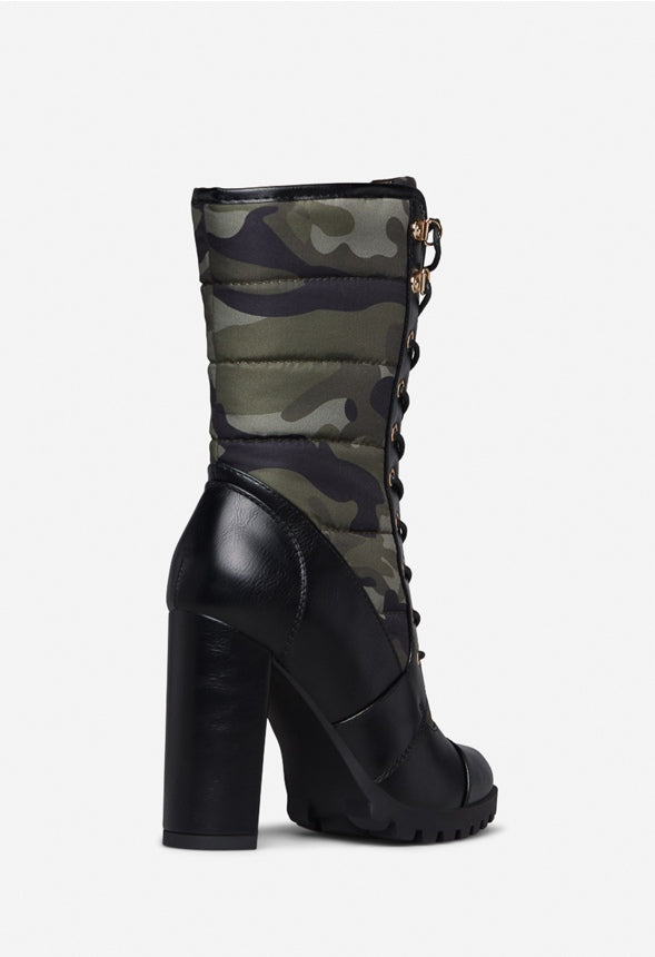 VIANELA BLOCK HEEL BOOT Camo