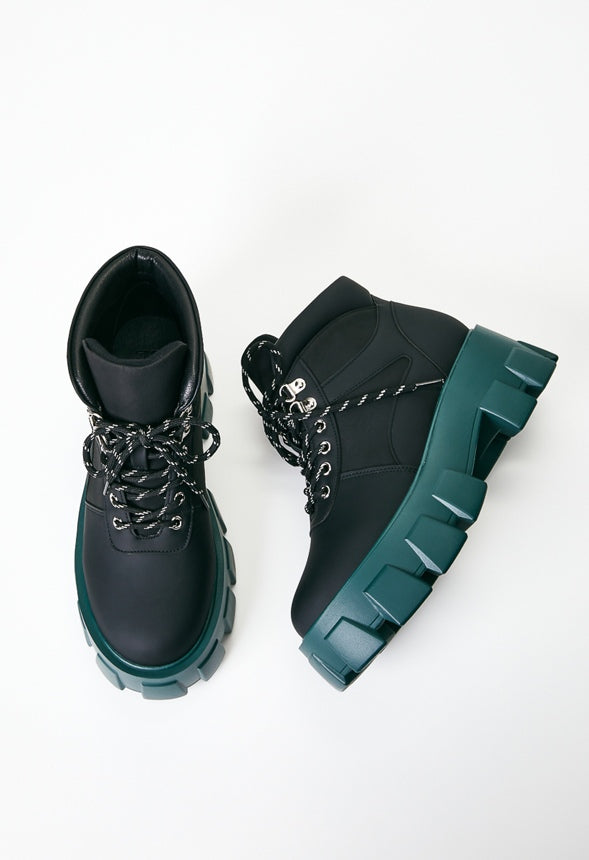 Sylvie Lug Sole Bootie Black Caviar
