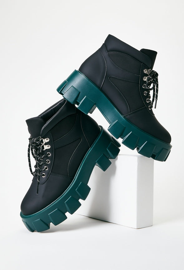 Sylvie Lug Sole Bootie Black Caviar
