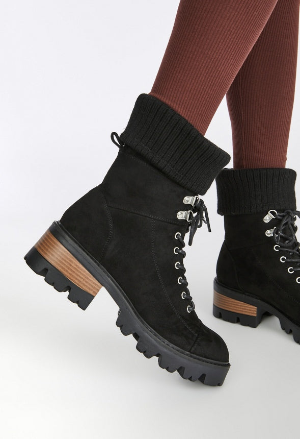 Madrid Lug Sole Bootie Black