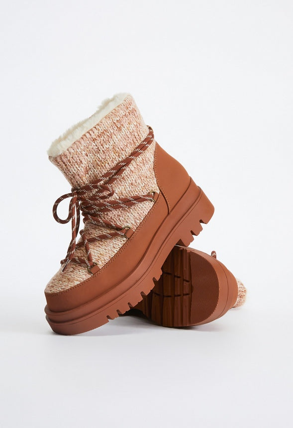 Nina Fuzzie Bootie Heathered Brown