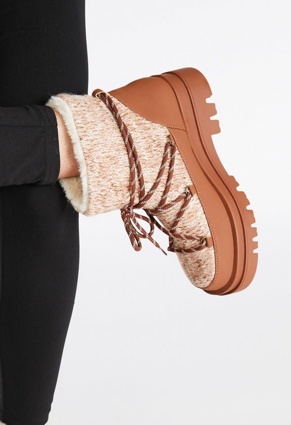 Nina Fuzzie Bootie Heathered Brown