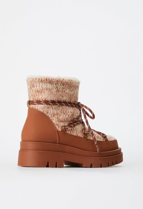 Nina Fuzzie Bootie Heathered Brown