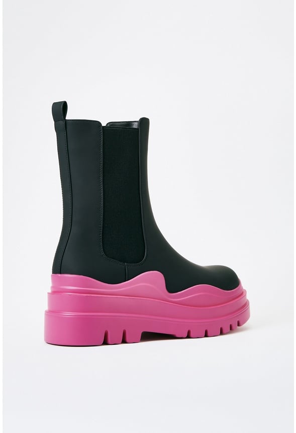 Polly Rain Boot Black/ Pink