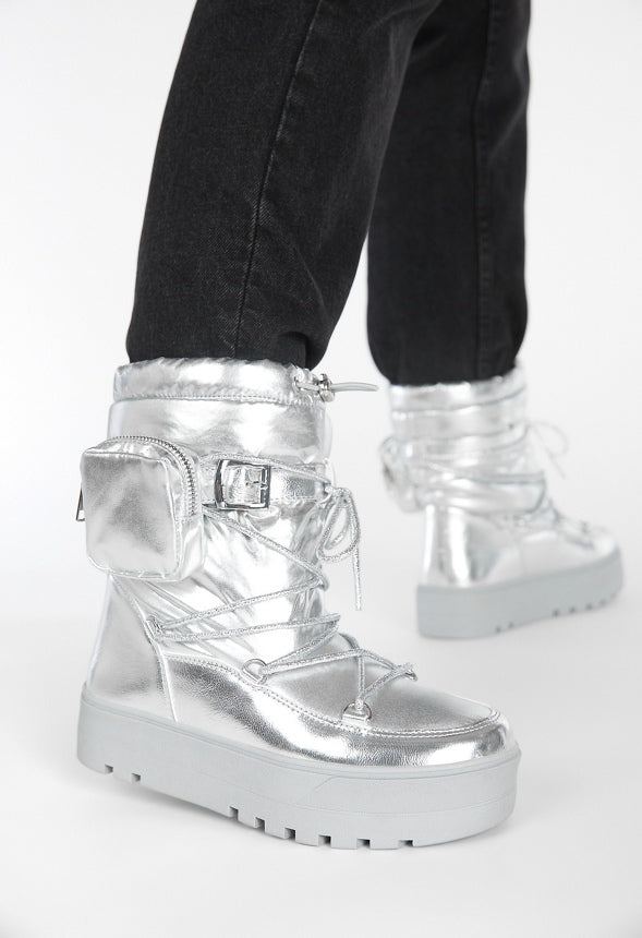 Mila Cold Weather Bootie Silver
