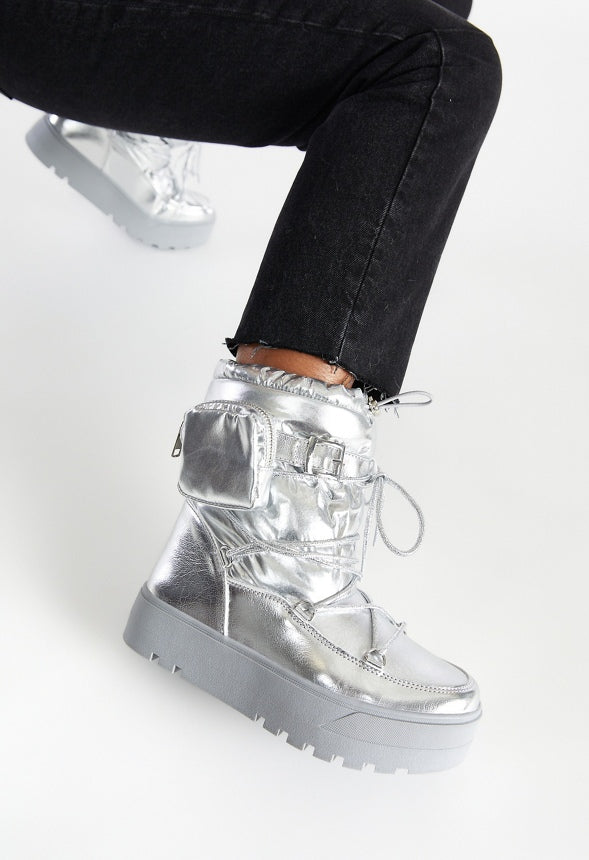 Mila Cold Weather Bootie Silver