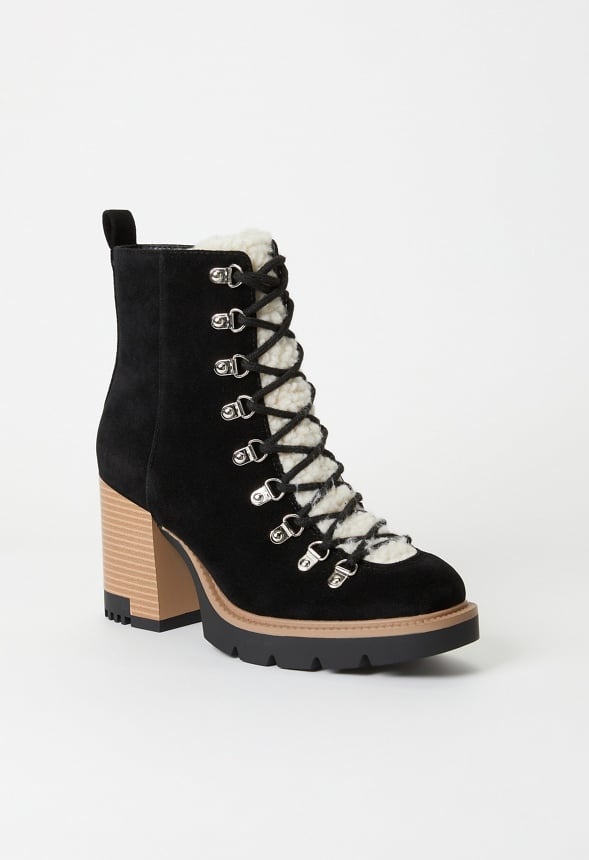 Eliana Sherpa Bootie Black