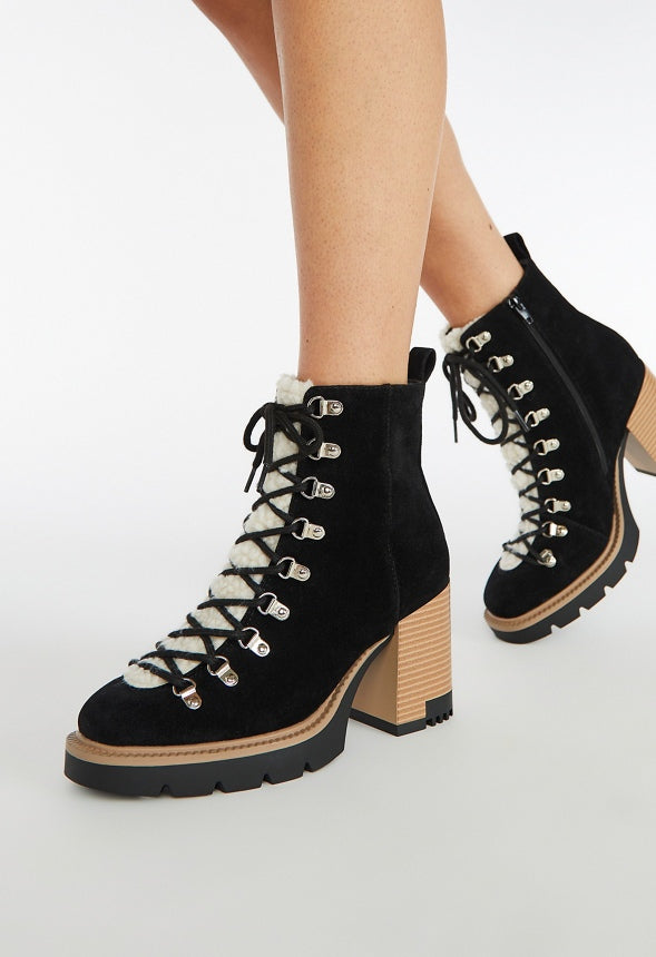 Eliana Sherpa Bootie Black