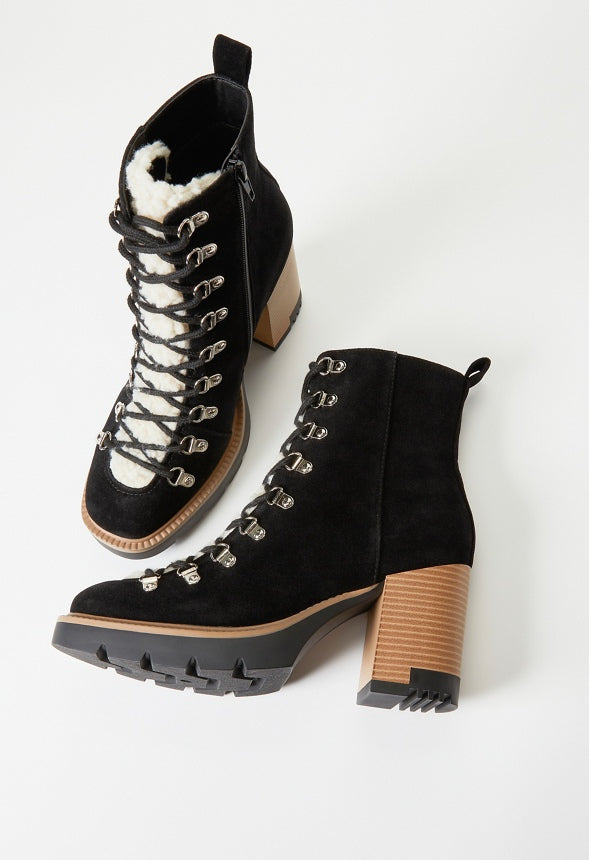 Eliana Sherpa Bootie Black