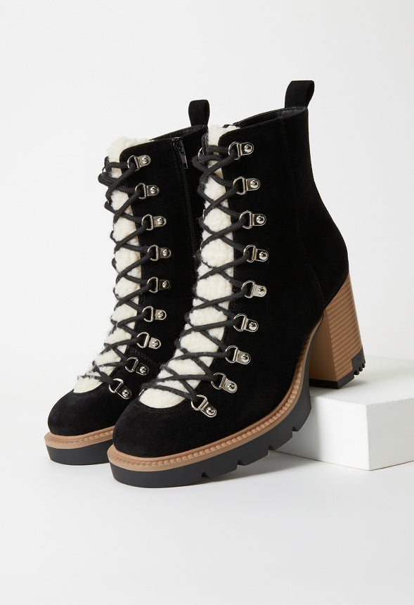 Eliana Sherpa Bootie Black