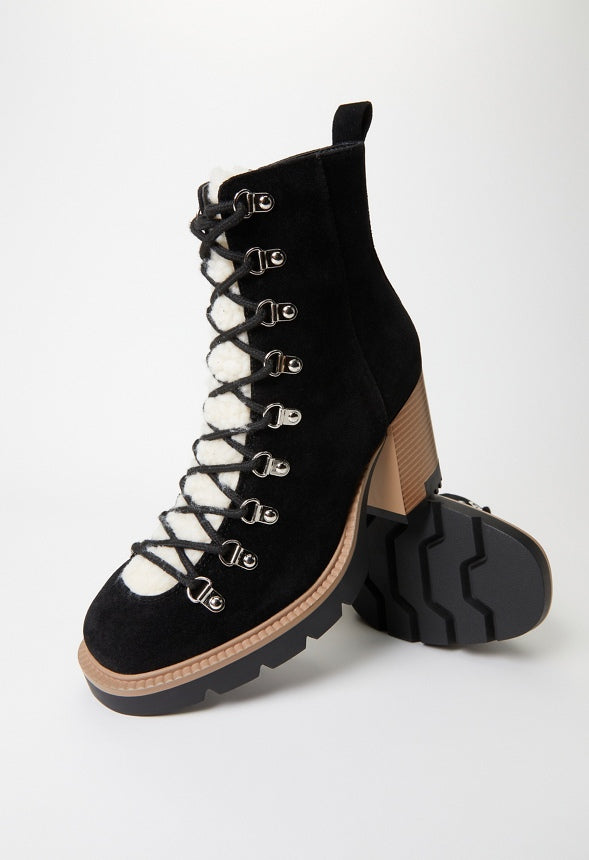 Eliana Sherpa Bootie Black