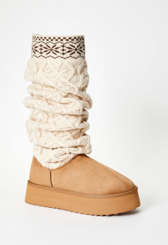 Juneau Fuzzie Flat Light Tan