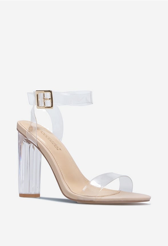 Hanna Transparent Heeled Sandal Beige