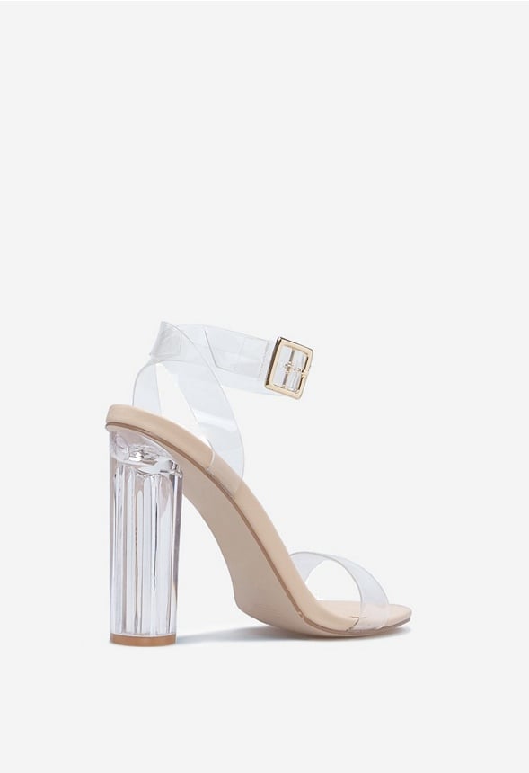 Hanna Transparent Heeled Sandal Beige