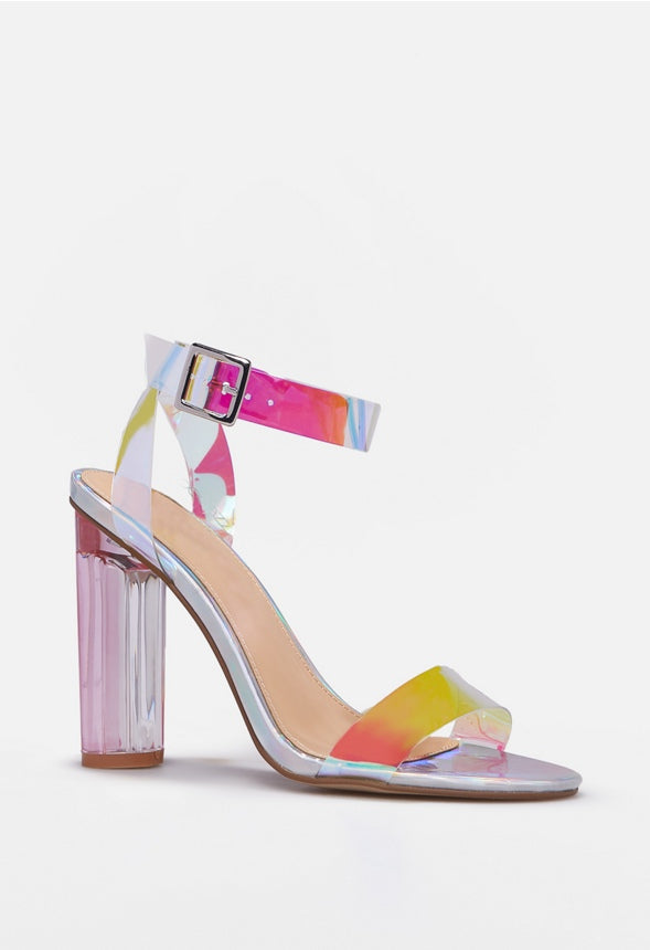HANNA TRANSPARENT HEELED SANDAL Iridescent