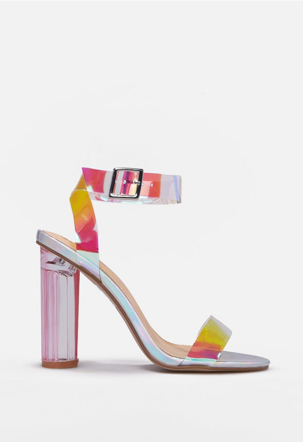 HANNA TRANSPARENT HEELED SANDAL Iridescent