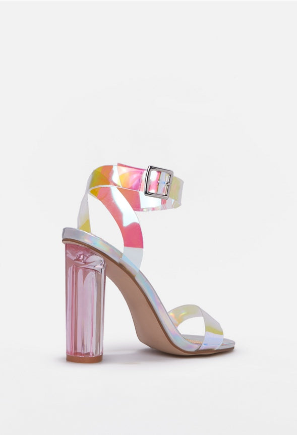 HANNA TRANSPARENT HEELED SANDAL Iridescent