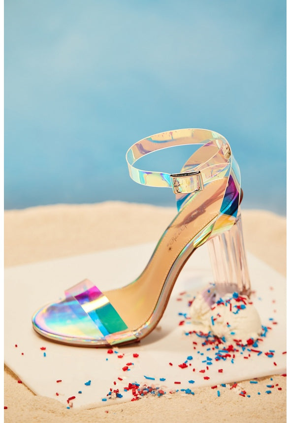 HANNA TRANSPARENT HEELED SANDAL Iridescent