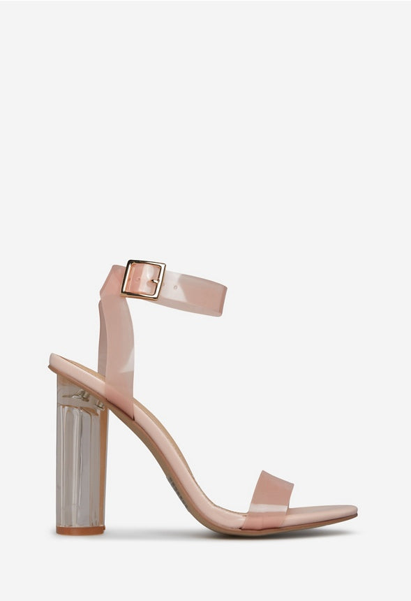 HANNA TRANSPARENT HEELED SANDAL Frosted Blush