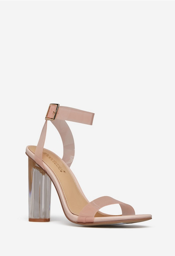 HANNA TRANSPARENT HEELED SANDAL Frosted Blush