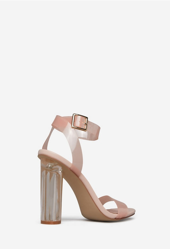 HANNA TRANSPARENT HEELED SANDAL Frosted Blush