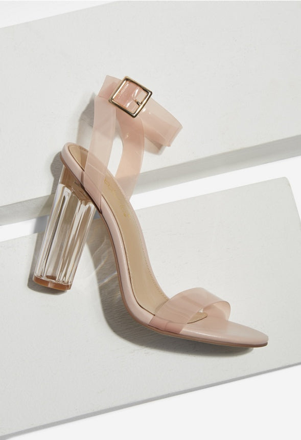 HANNA TRANSPARENT HEELED SANDAL Frosted Blush