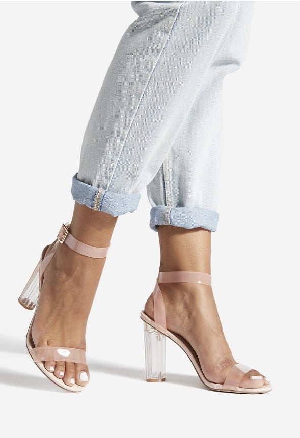 HANNA TRANSPARENT HEELED SANDAL Frosted Blush