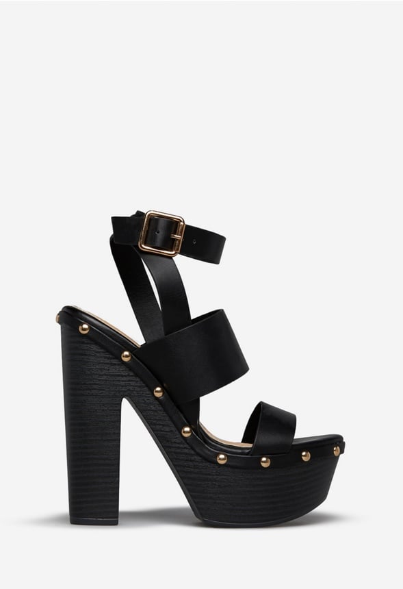 Francisca Heeled Sandal Black Caviar