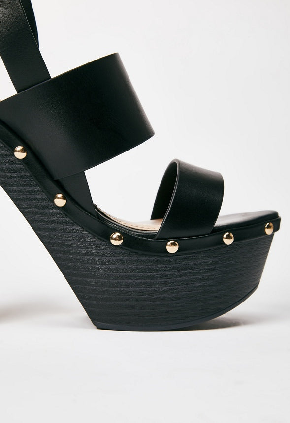 Francisca Heeled Sandal Black Caviar