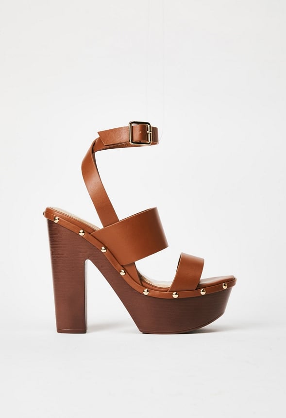 Francisca Heeled Sandal Leather Brown