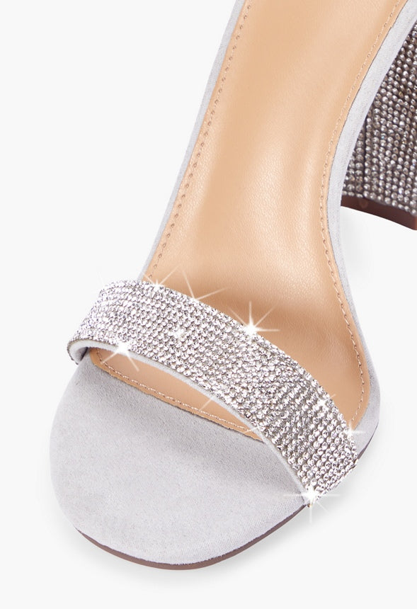 Lorelai Block Heeled Sandal Rhinestone