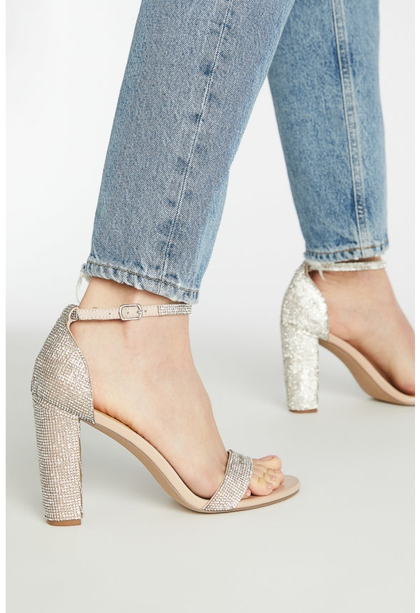 LYVIA CLASSIC HEELED SANDAL Rhinestone