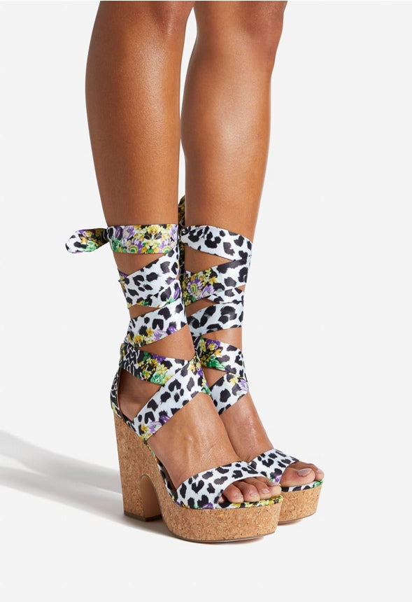 Zaneta Heeled Sandal Leopard Multi