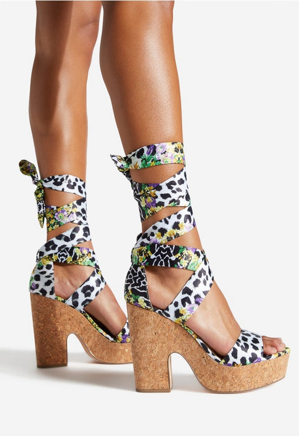 Zaneta Heeled Sandal Leopard Multi