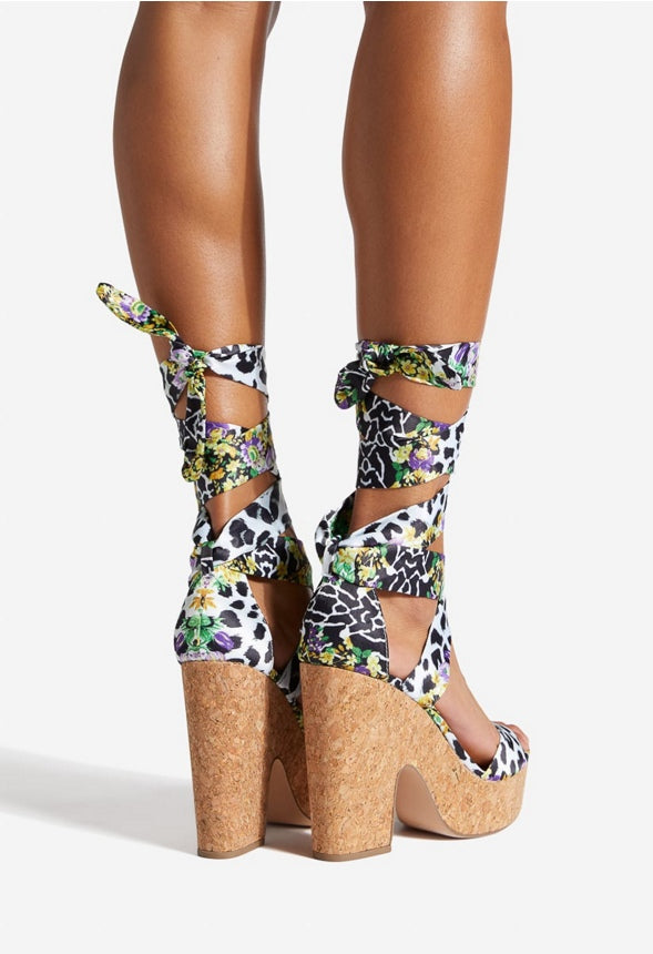 Zaneta Heeled Sandal Leopard Multi