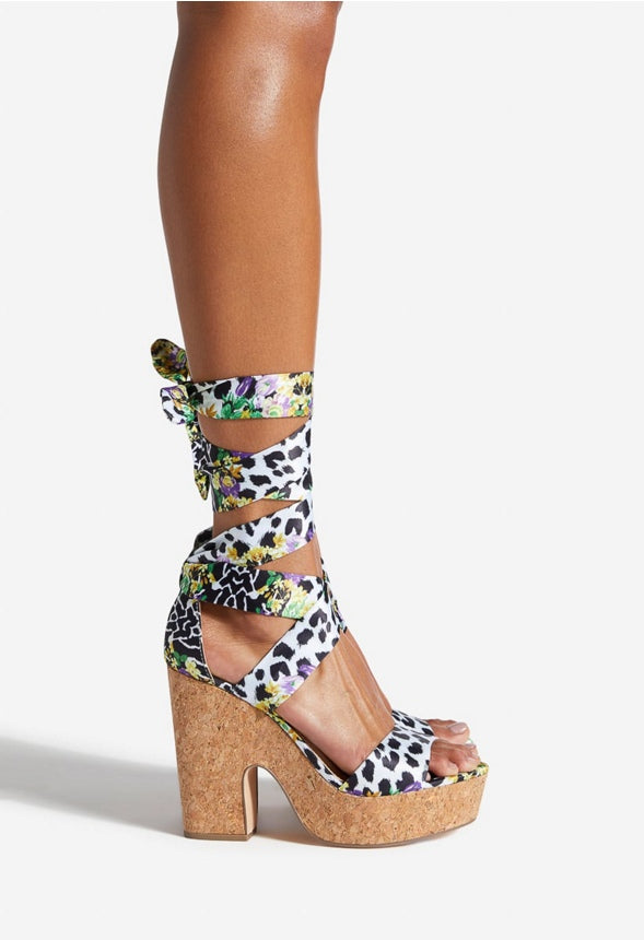 Zaneta Heeled Sandal Leopard Multi