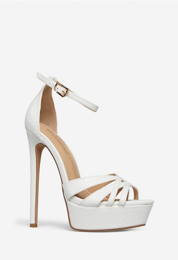 TYRONICA HEELED SANDAL Bright White Snake