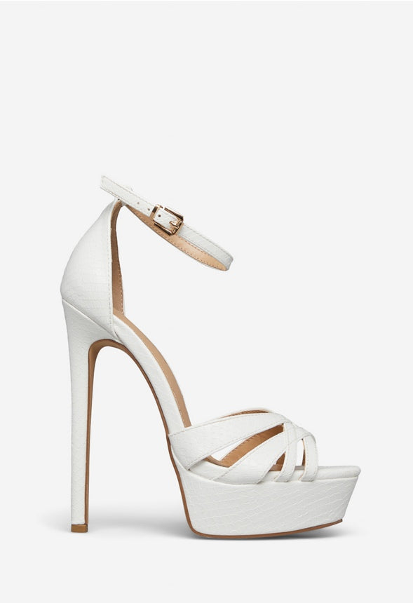 TYRONICA HEELED SANDAL Bright White Snake