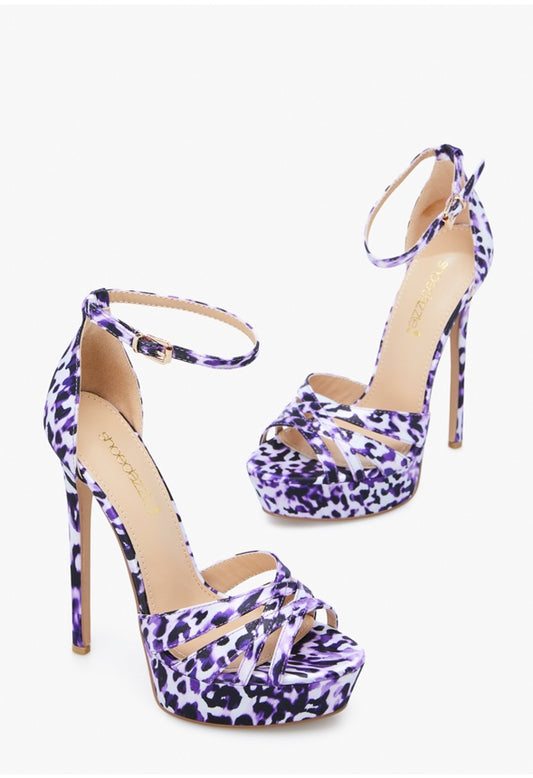 TYRONICA PLATFORM SANDAL Lavender Leopard