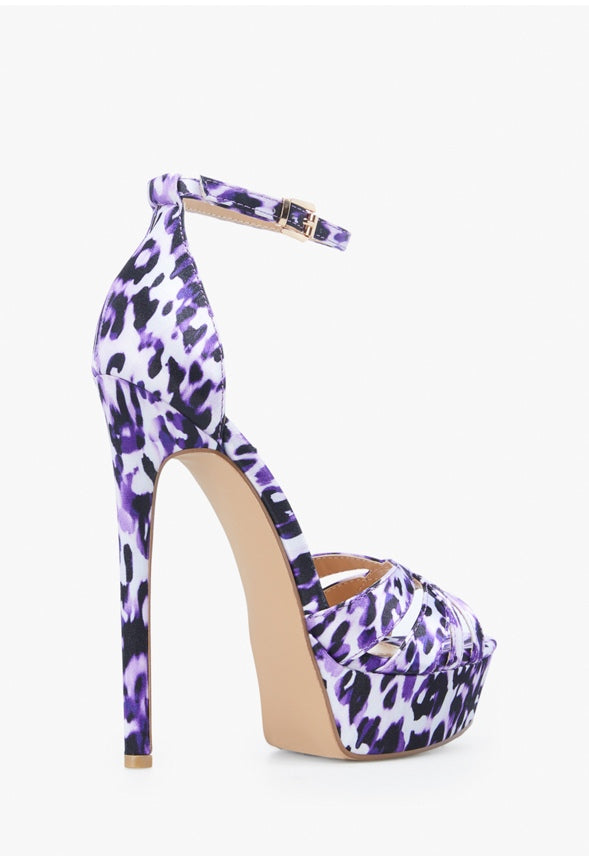TYRONICA PLATFORM SANDAL Lavender Leopard