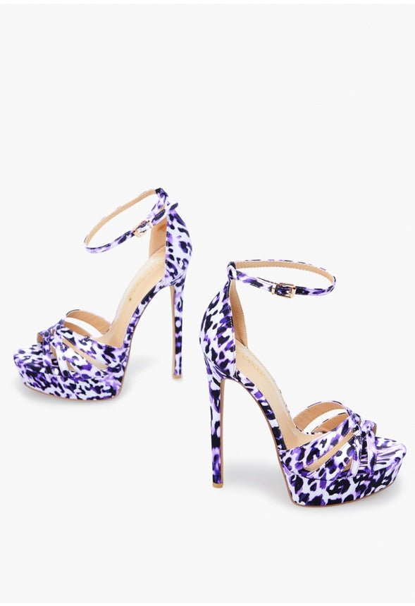 TYRONICA PLATFORM SANDAL Lavender Leopard